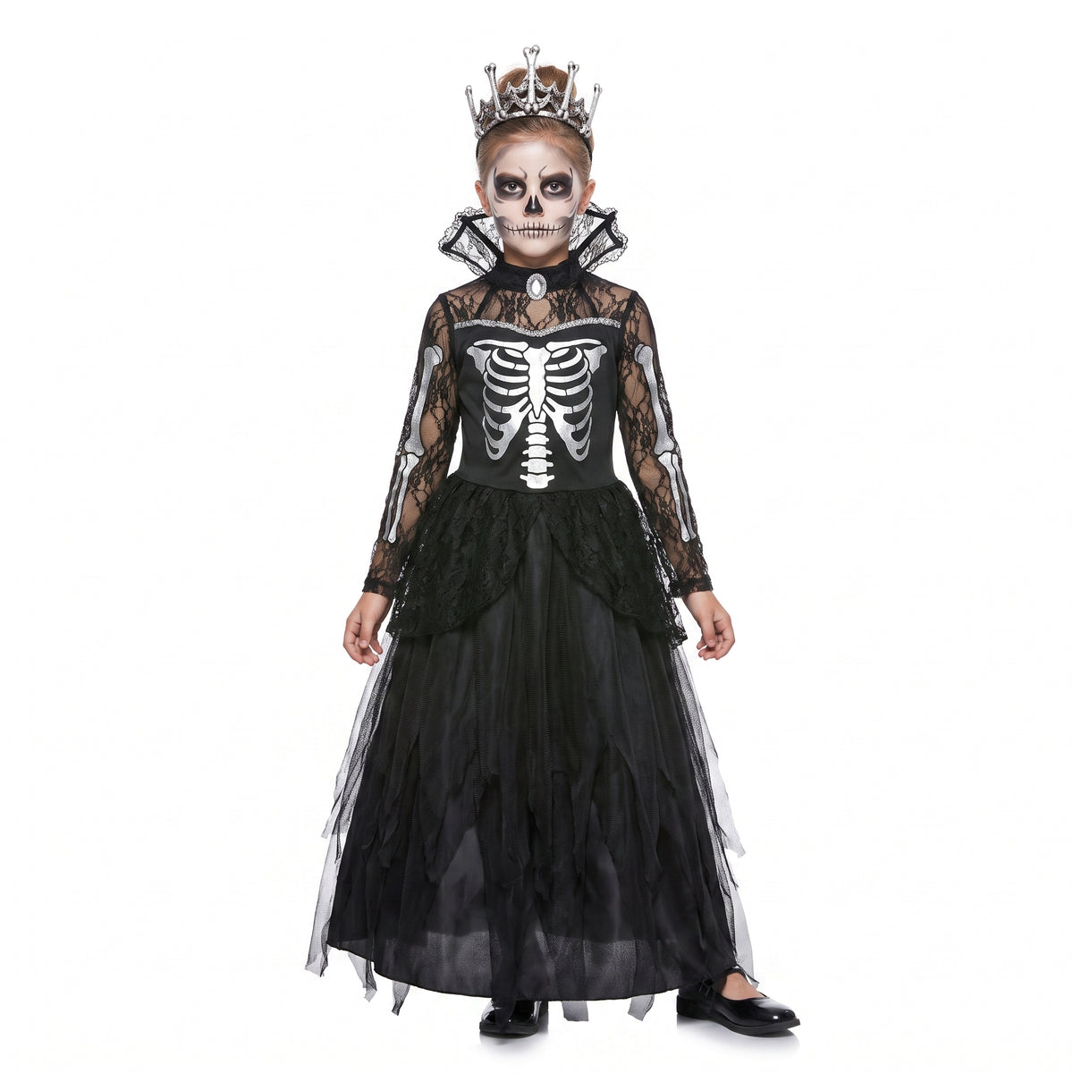 Gothic Skeleton Princess Halloween Costume for Girls
