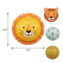 Get Wild Jungle Animal Paper Lanterns - Safari Birthday Decor