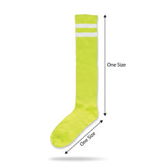 Neon Kiwi Striped Knee-High Athletic Socks