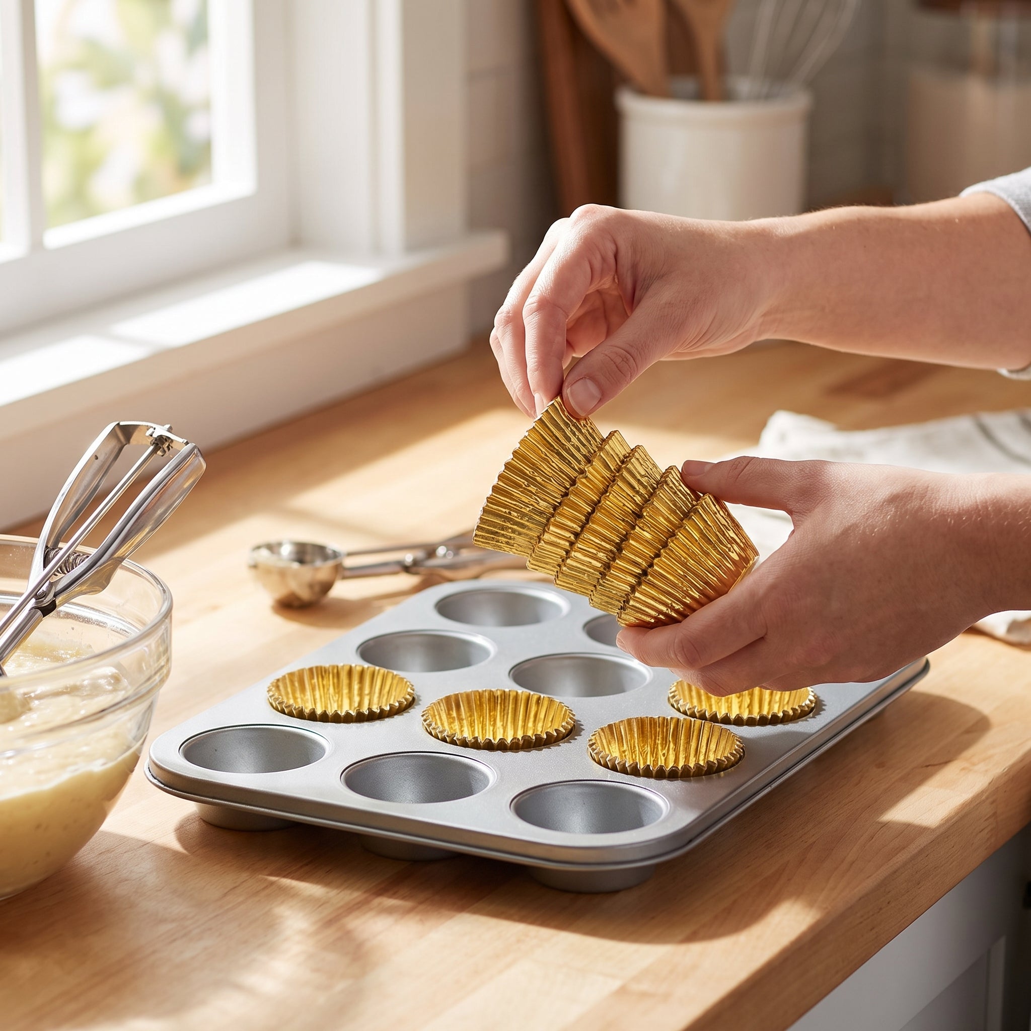 Gold Foil Cupcake Baking Cups - 24 Pack