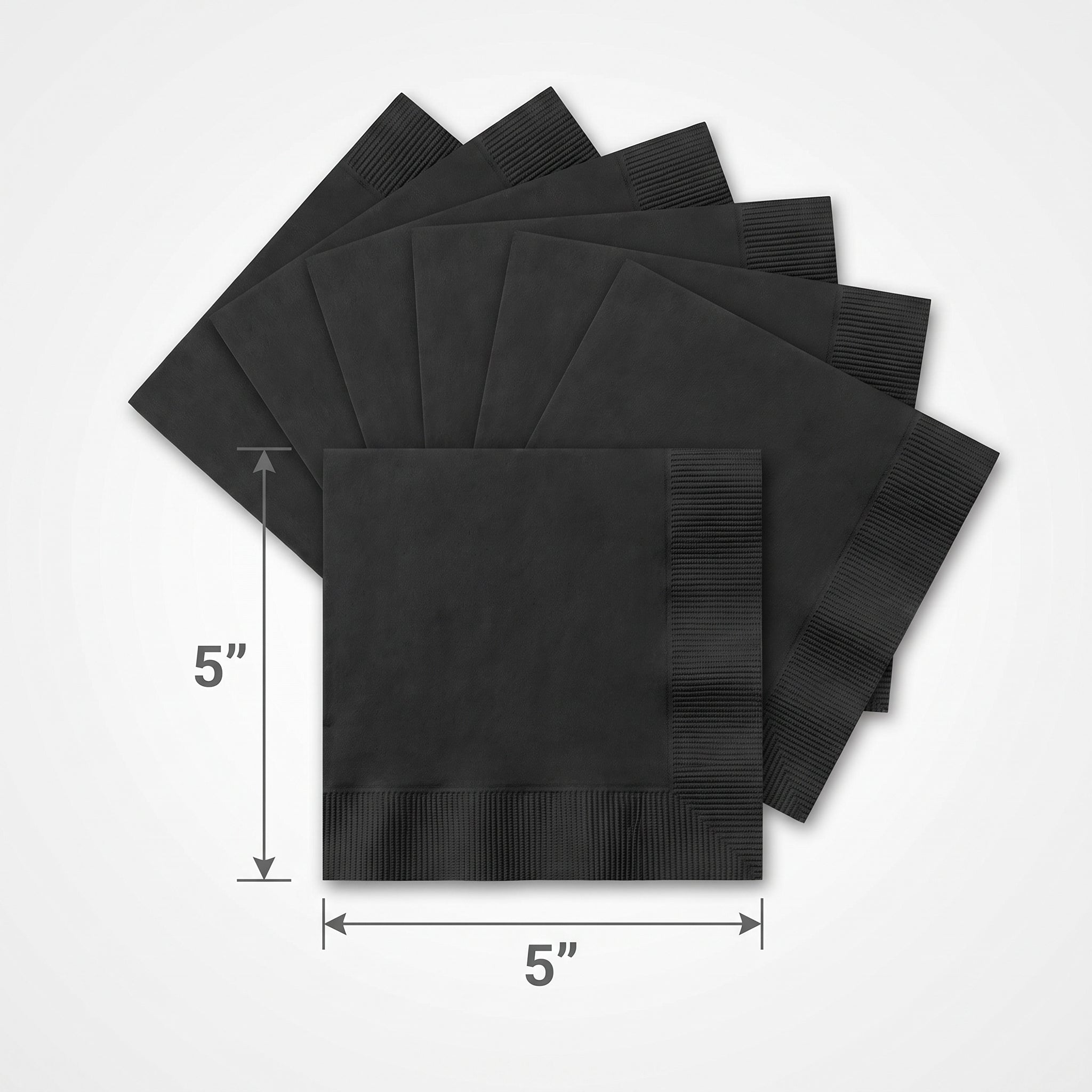 Go Brightly Black Luncheon Napkins - 5 in. x 5 in. - 32 Count