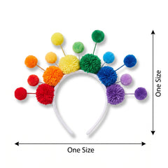 Pride Rainbow Pom Pom Headband