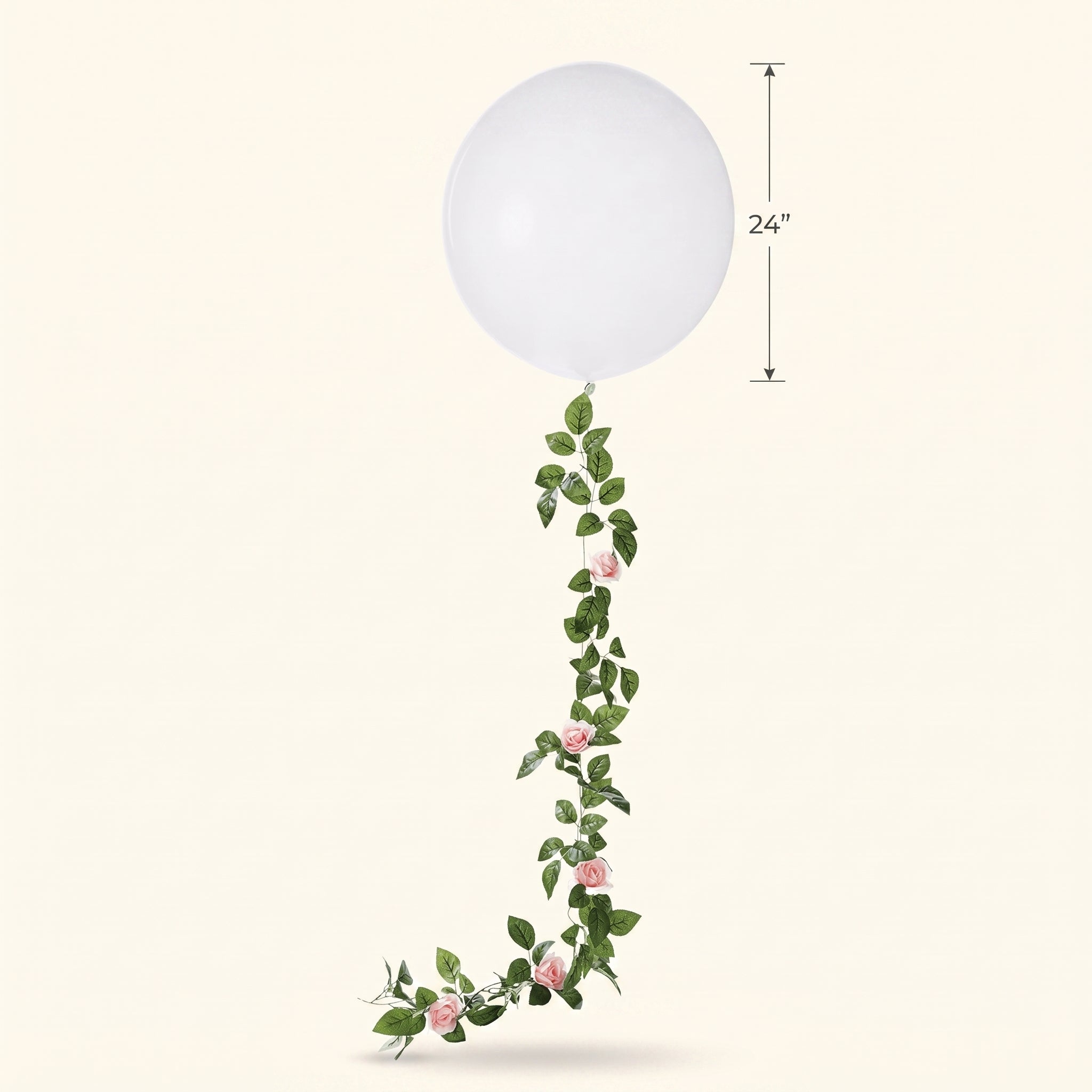 Pink Floral Balloon Tail with 24-Inch Balloon