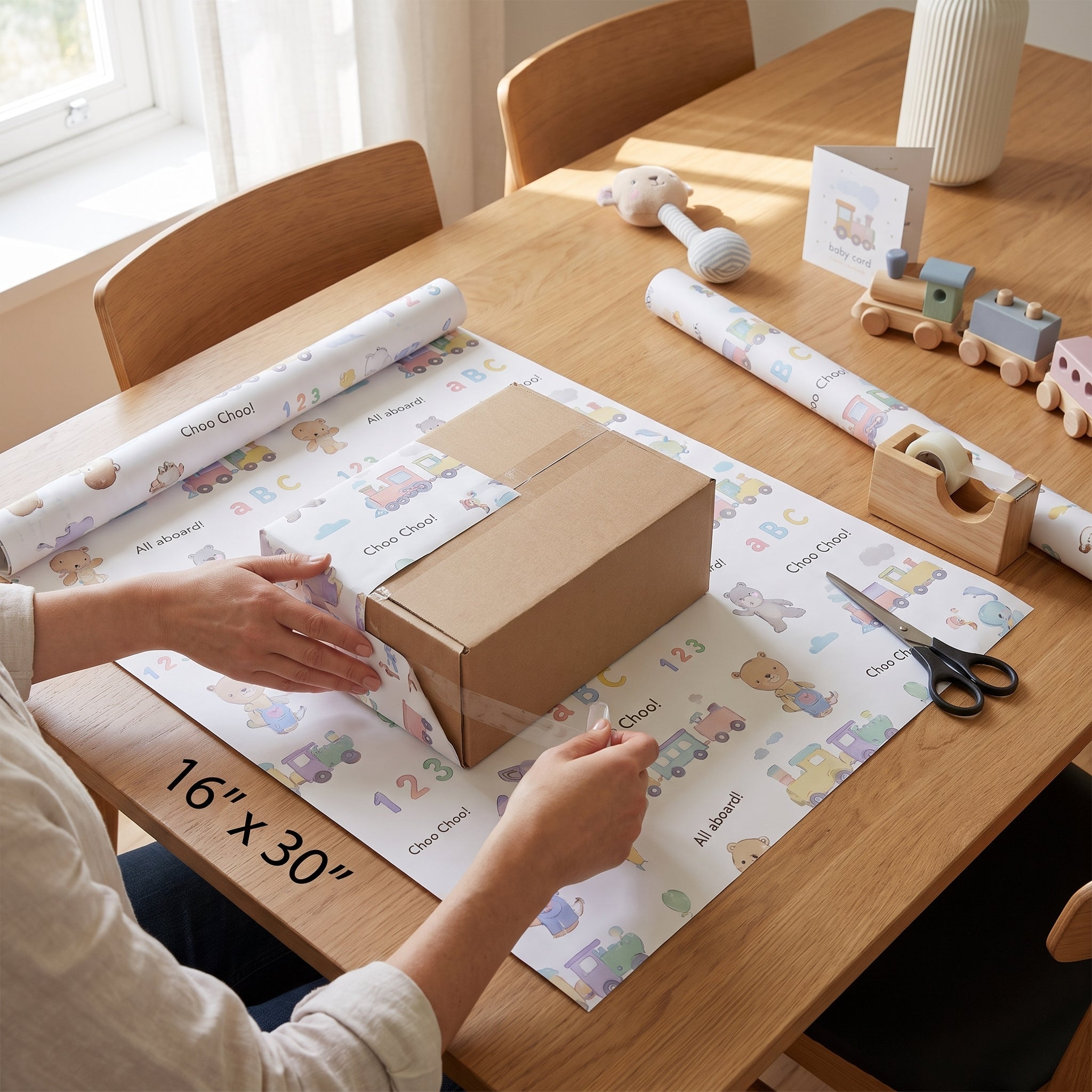 Baby Train Adventure Gift Wrap