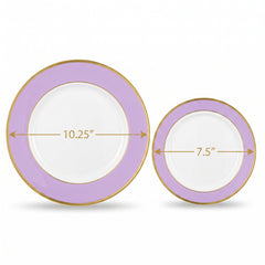 Lavender Border Premium Plastic Plates