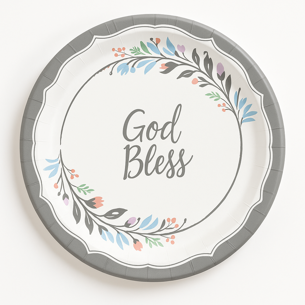 God Bless Holy Day 7" Paper Plates, 18-Pack