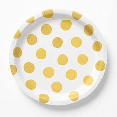 Elegant Gold Motif Round Paper Plates - 6.75 Inch