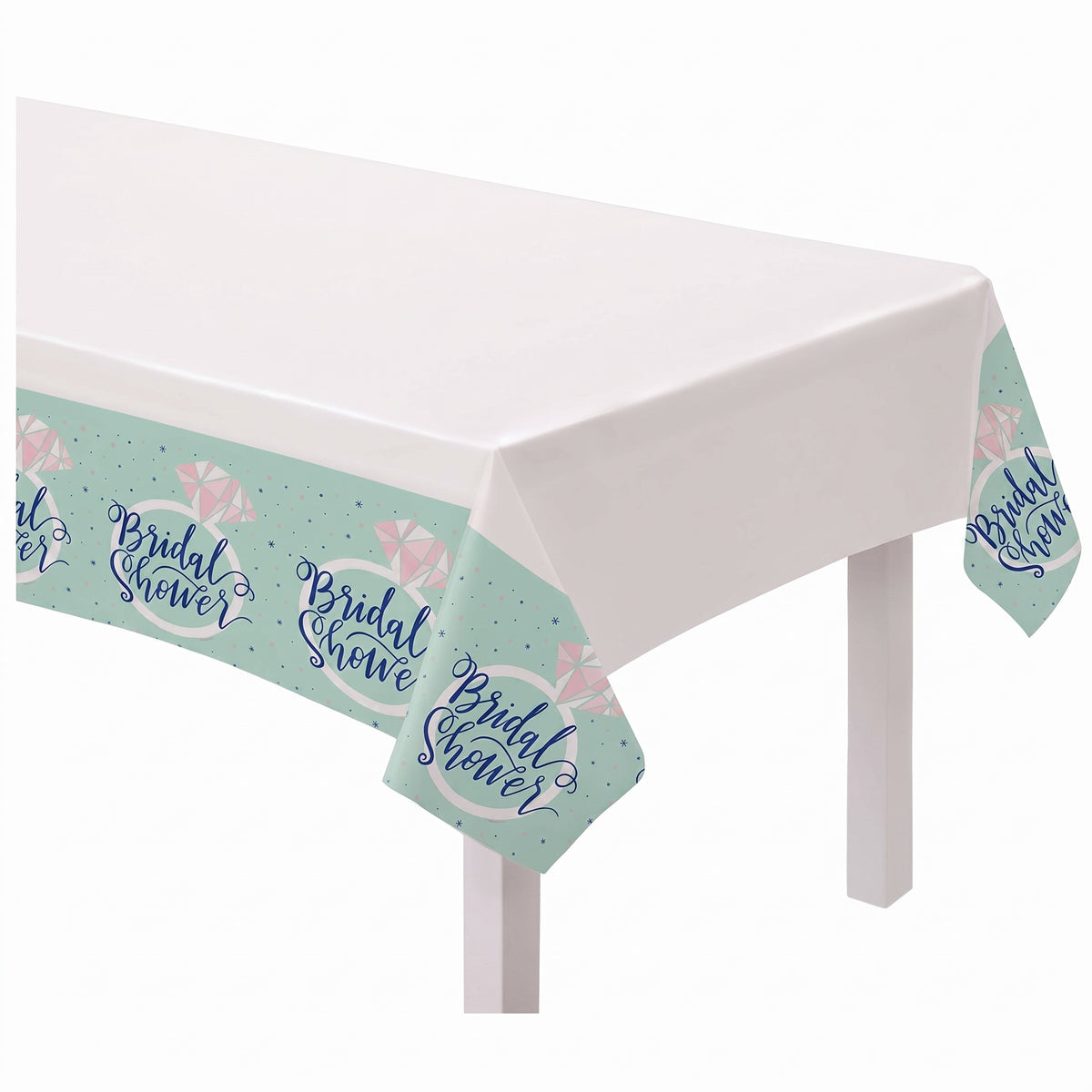 Mint Bridal Shower Plastic Table Cover