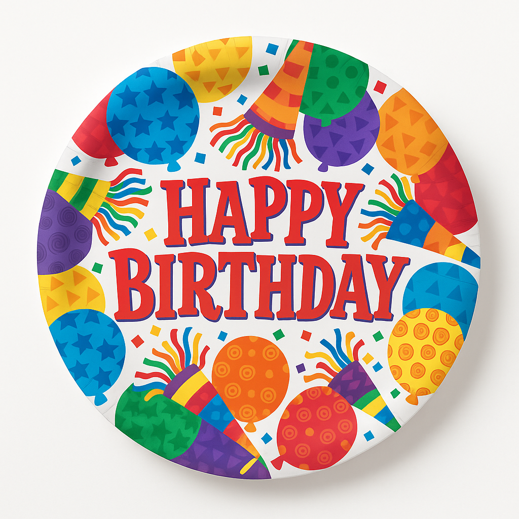 Colorful Birthday Celebration 7" Paper Plates