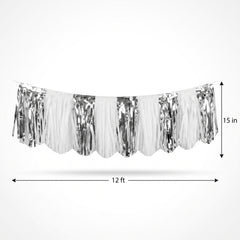 Silver Foil & Tissue Hanging Garland Decoration - 12 ft