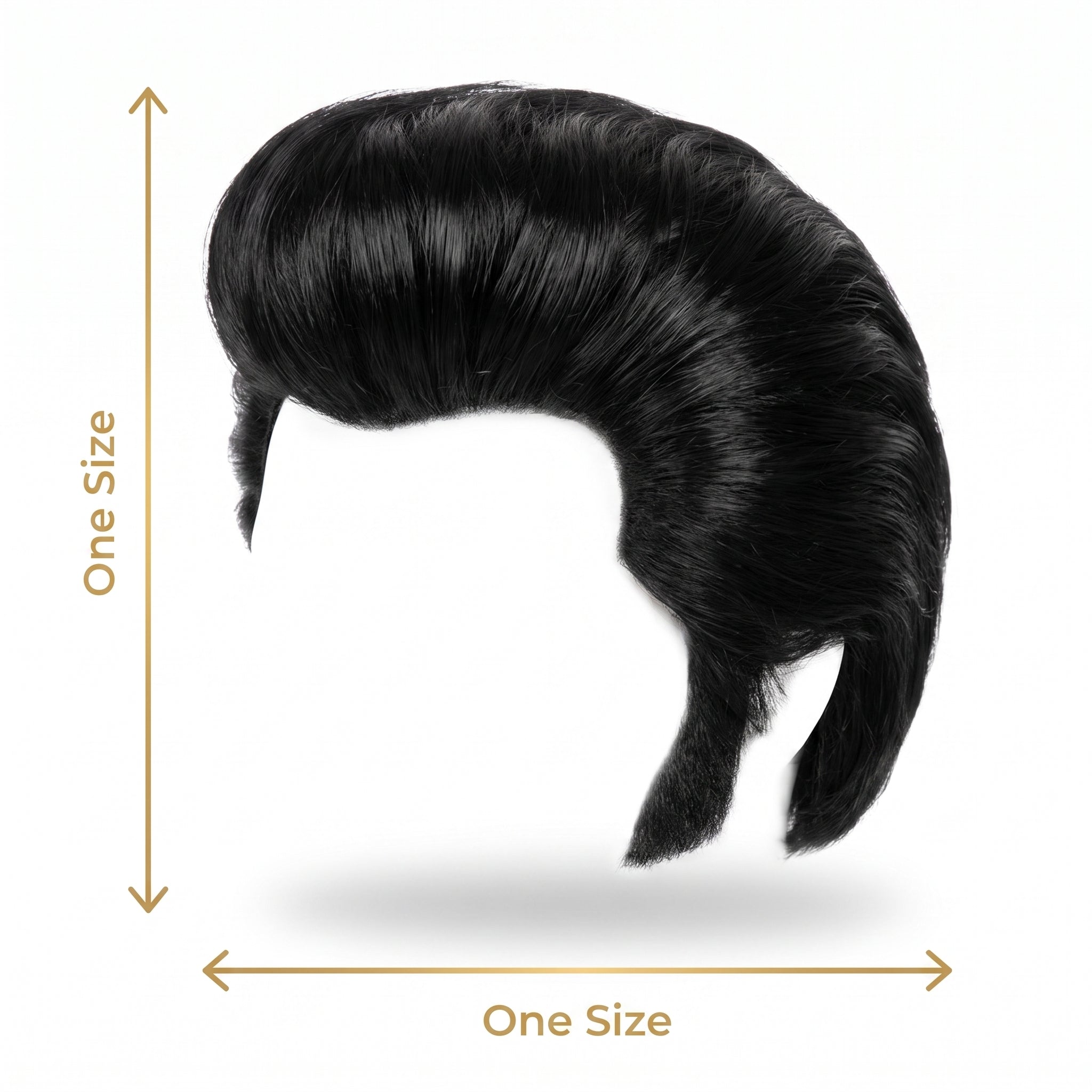 50s Rock & Roll Black Pompadour Wig for Adults