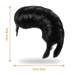 50s Rock & Roll Black Pompadour Wig for Adults