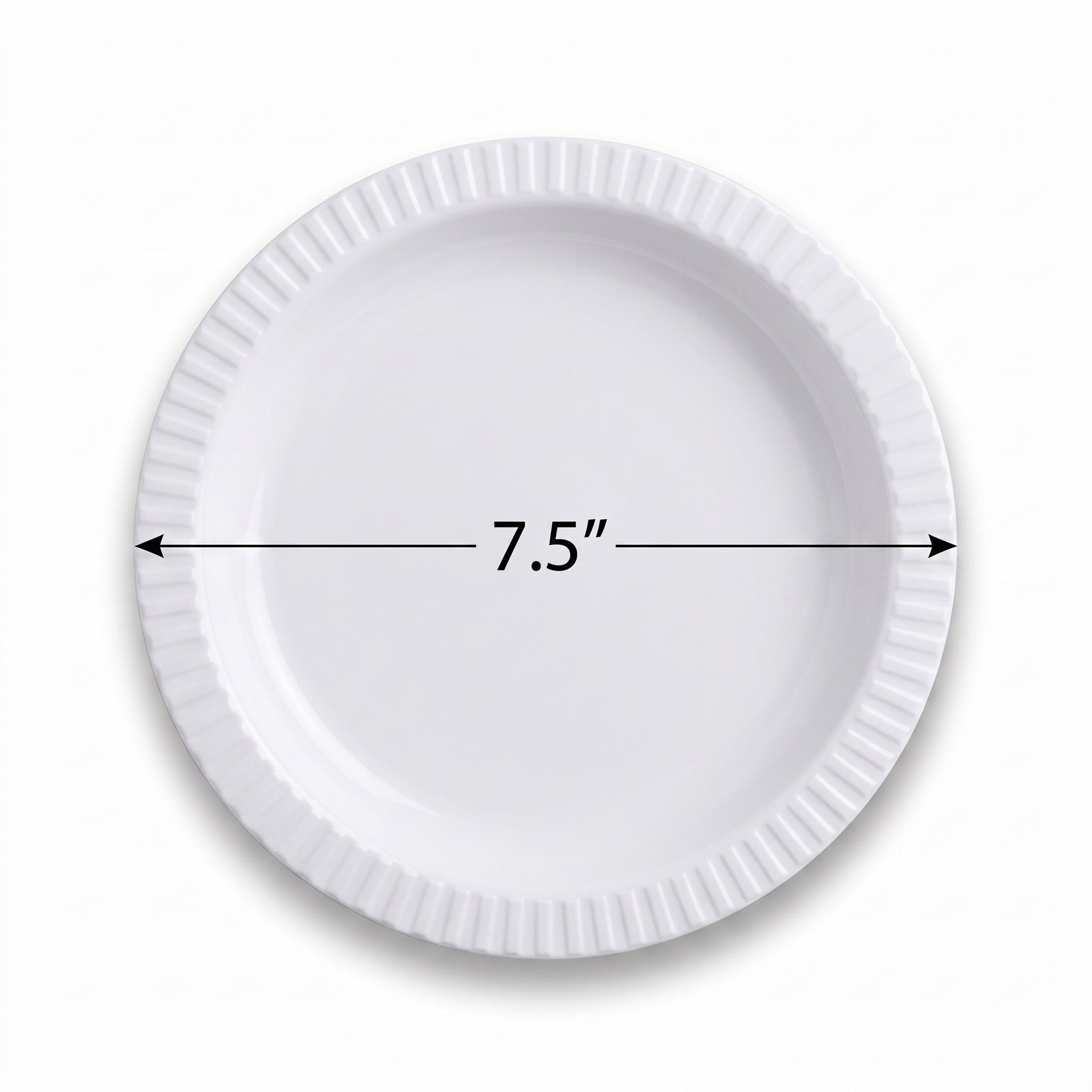 Elegant 7.5" White Premium Plastic Dessert Plates - Pack of 32