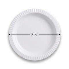 Elegant 7.5" White Premium Plastic Dessert Plates - Pack of 32