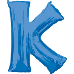 Royal Blue Foil Super Shape Letter K Balloon