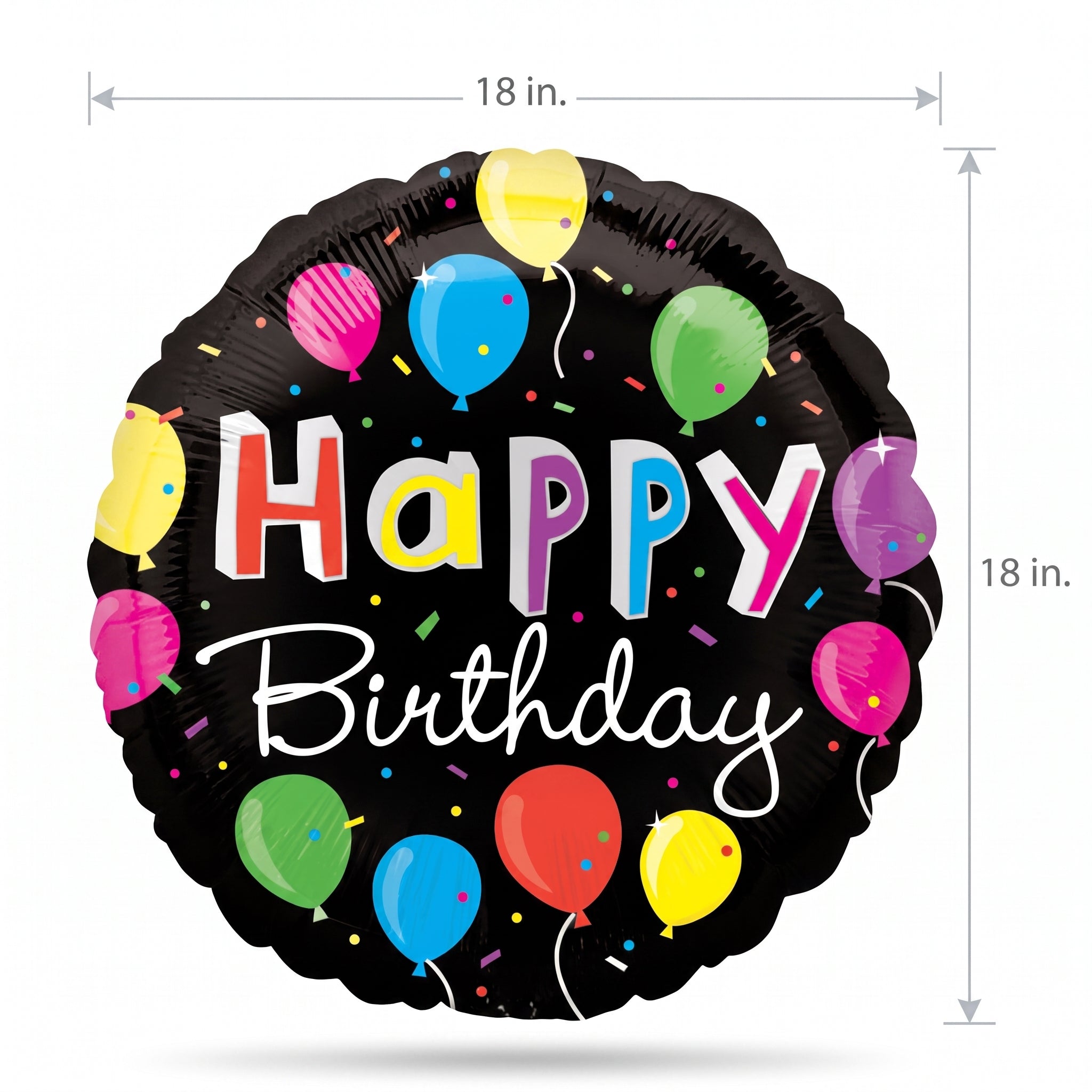 Bright & Festive "Happy Birthday" Foil Balloon - 18 Inch