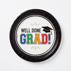 "Well Done Grad!" Graduation Party Plates - 6.75 Inch, 8 Pack
