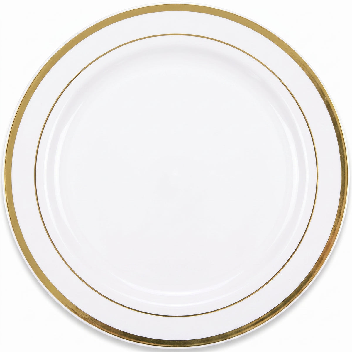 Elegant Gold-Trimmed Premium Plastic Dinner Plates - 10.25", 20 Pack