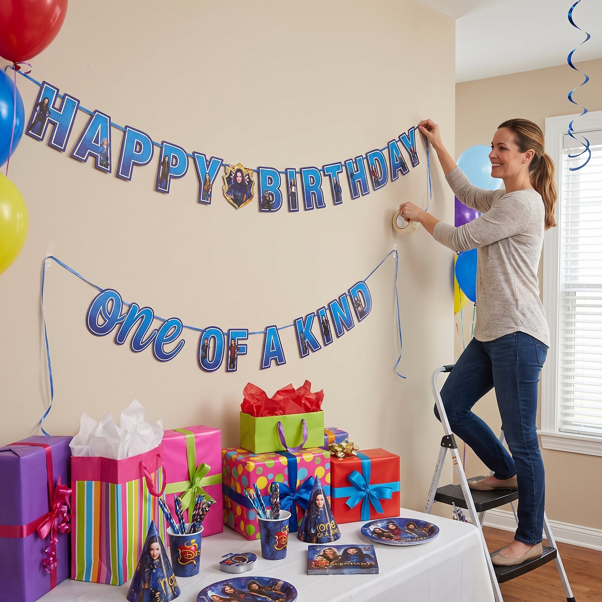 Descendants 4 Birthday Banner Kit