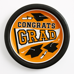 True to Your School Graduation Party Plates - 8.5" Round, Orange