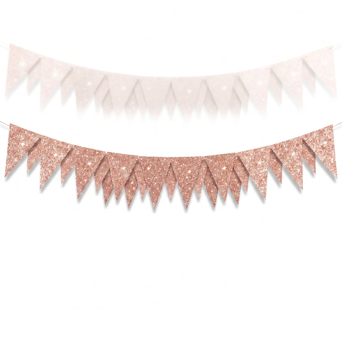 Rose Gold Mini Sparkle Paper Pennant Banner
