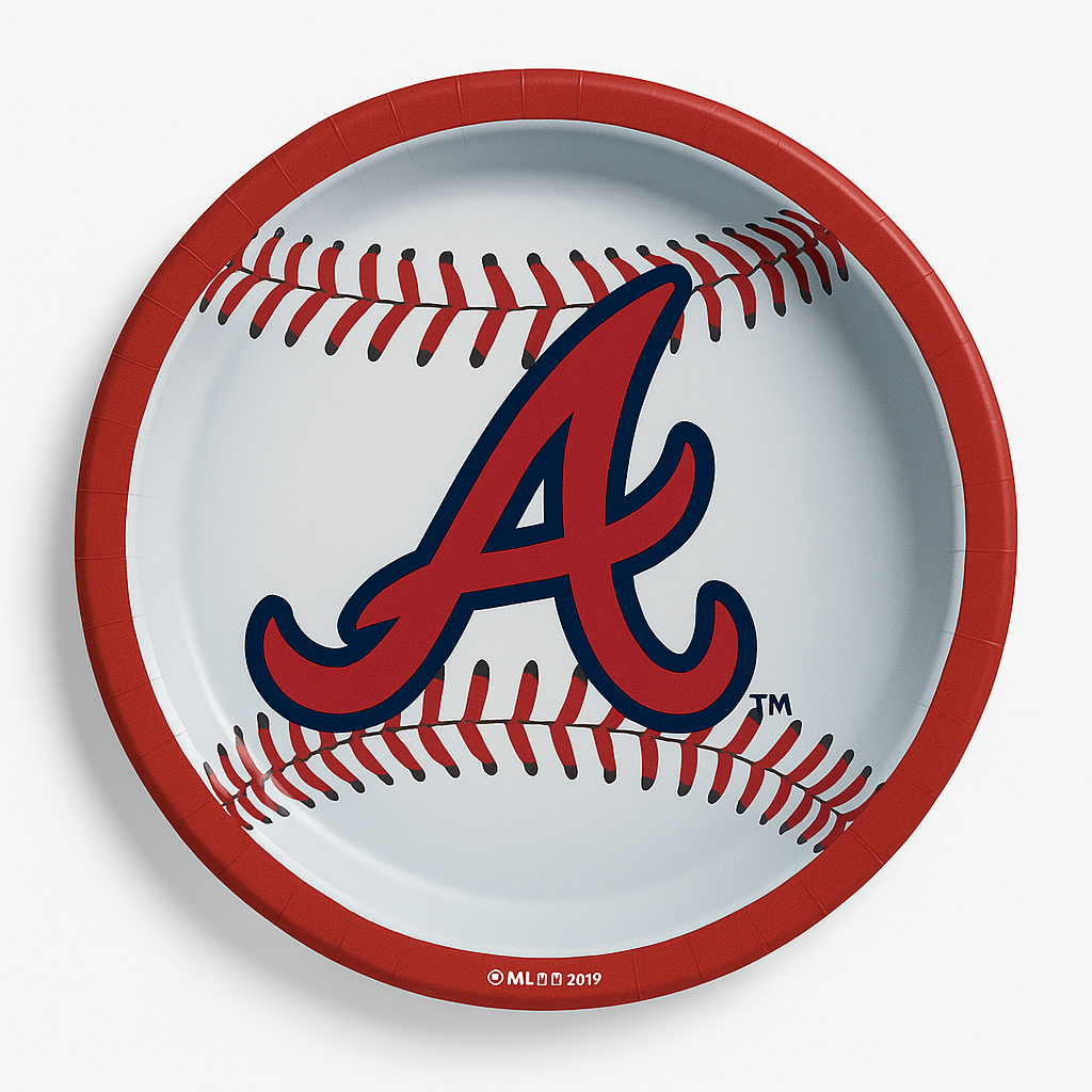 Atlanta Braves 9" Round Paper Plates - MLB Licensed