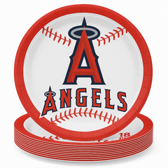 Los Angeles Angels 9" Round Paper Plates - 18 Pack