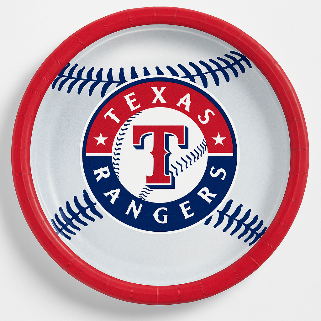 Texas Rangers 9" Round Paper Plates