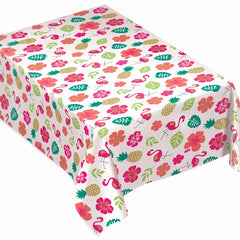 Aloha Tropical Flannel-Backed Vinyl Table Cover, 52x90-in
