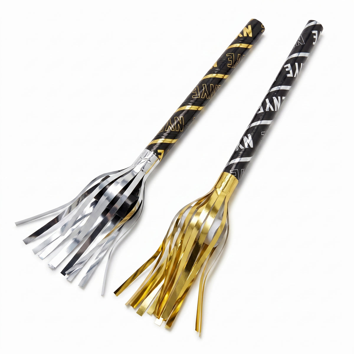 Metallic Fringed New Year's Blowouts, 8-Pack