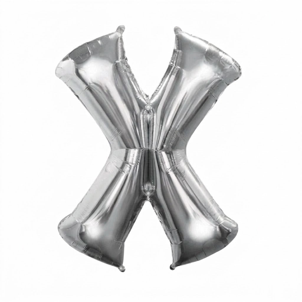 Silver Letter "X" Foil Balloon | 34"
