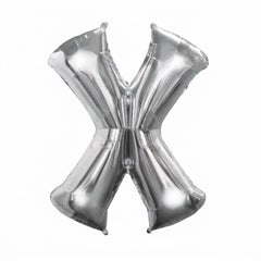 Silver Letter "X" Foil Balloon | 34"