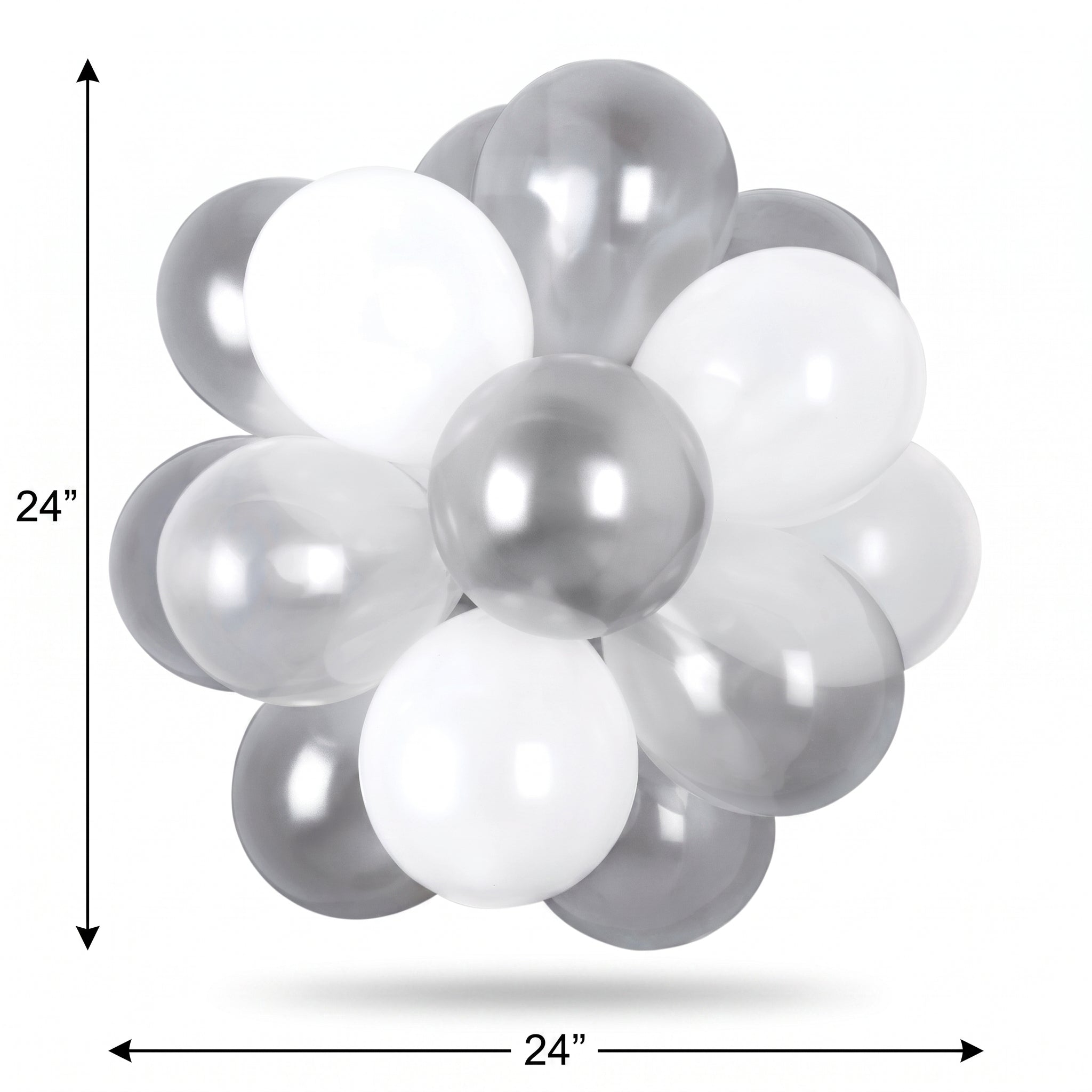 Silver Sphere Latex Balloon Chandelier Kit - 25-Piece Set for Stunning Decor