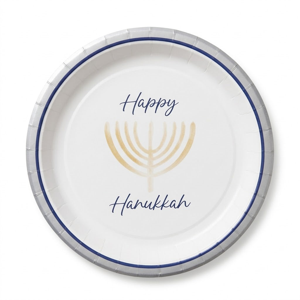Festive Hanukkah Celebration 8.5" Paper Plates