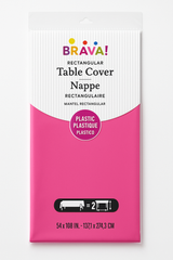 Bright Pink Plastic Table Cover - 54" x 108"
