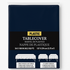 True Navy Plastic Table Cover ‚Äì 54" x 108"