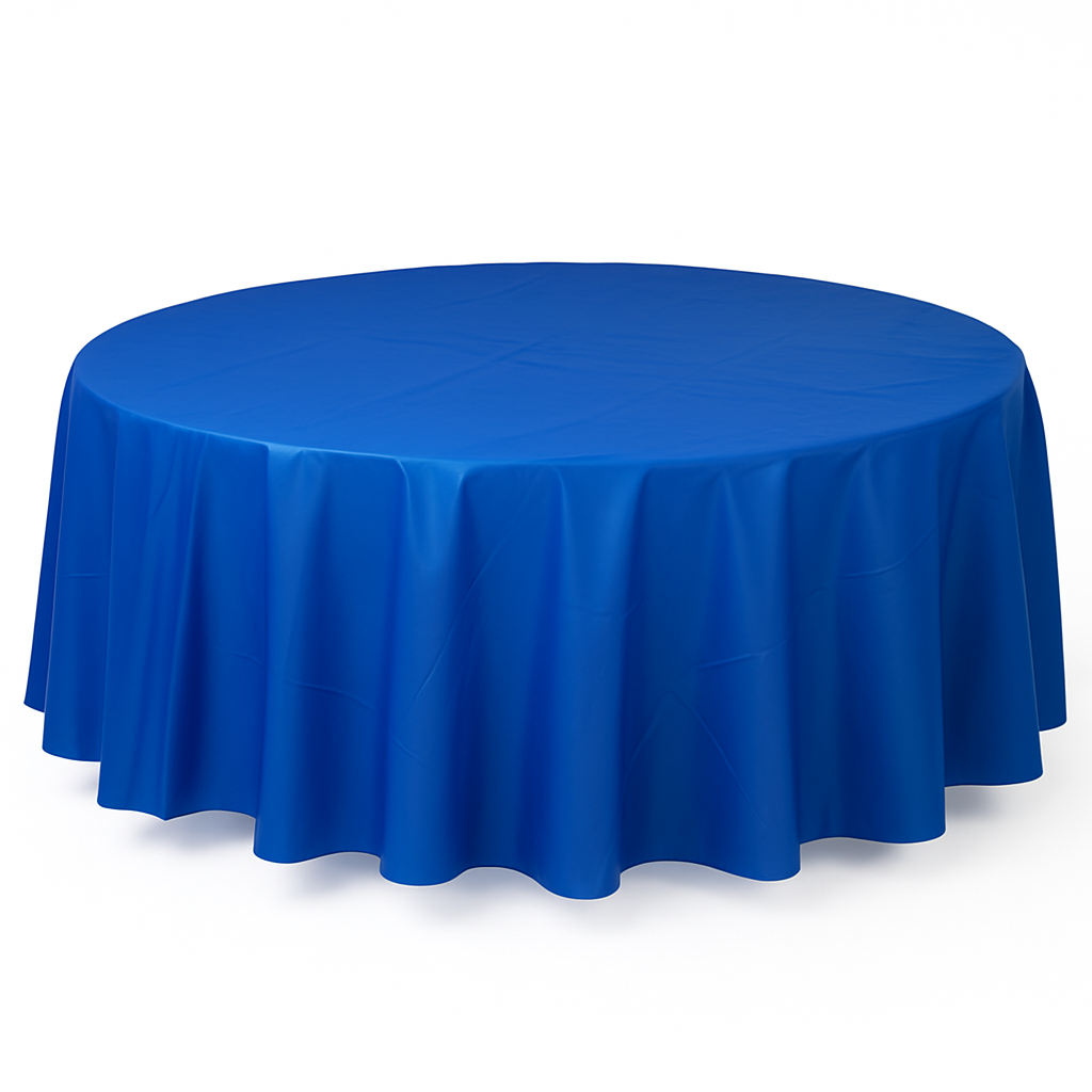 Royal Blue 84" Round Plastic Table Cover