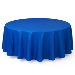 Royal Blue 84" Round Plastic Table Cover