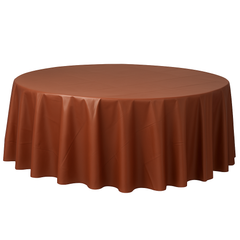 Chocolate Brown Round Plastic Table Cover - 84"
