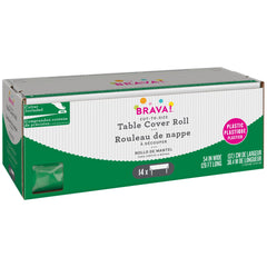 Festive Green Plastic Table Cover Roll with Cutter - 54 x 126 ft