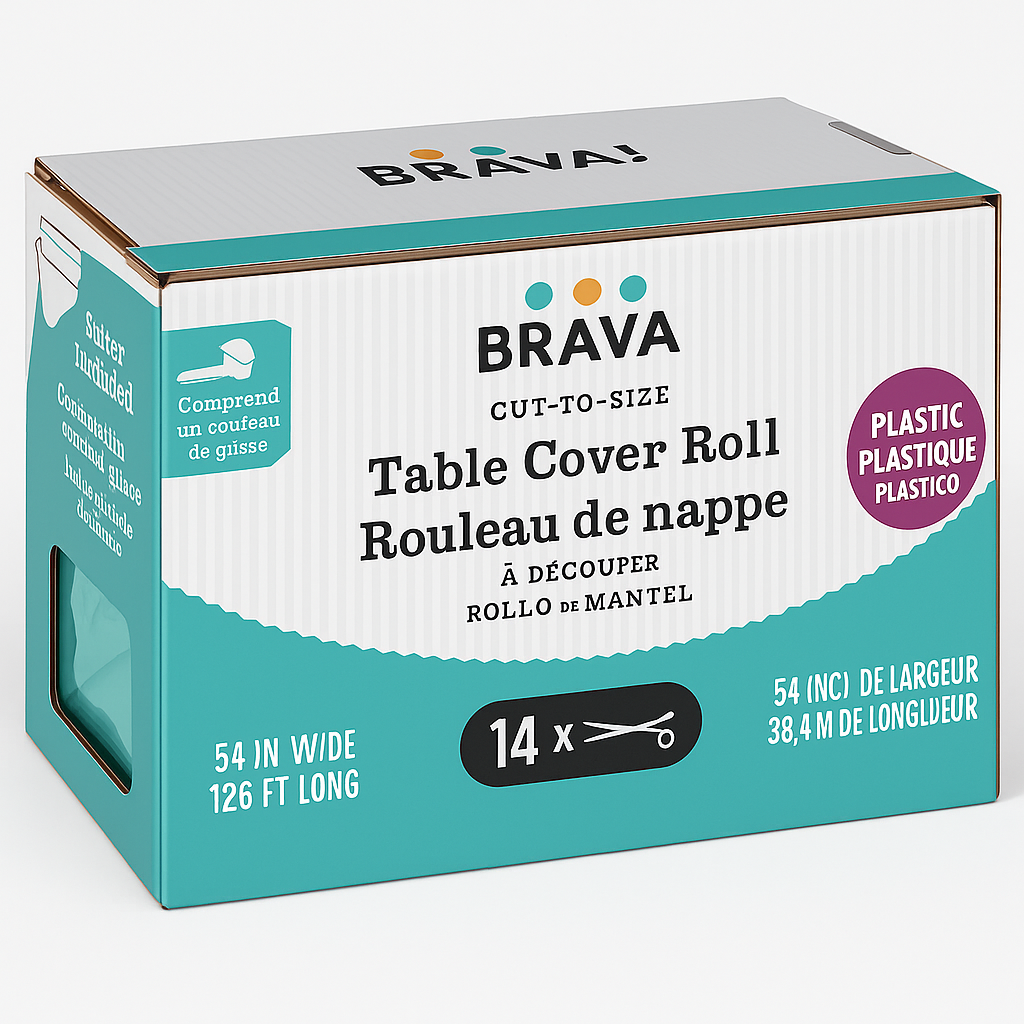 Robins Egg Blue Plastic Table Cover Roll with Slide Cutter, 40" x 126-ft