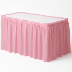 Elegant New Pink Plastic Table Skirt
