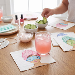 Spa Party Hot Stamped Beverage Napkins - 9.75 In. x 9.75 In., 9.75-Inch, 16-Pack