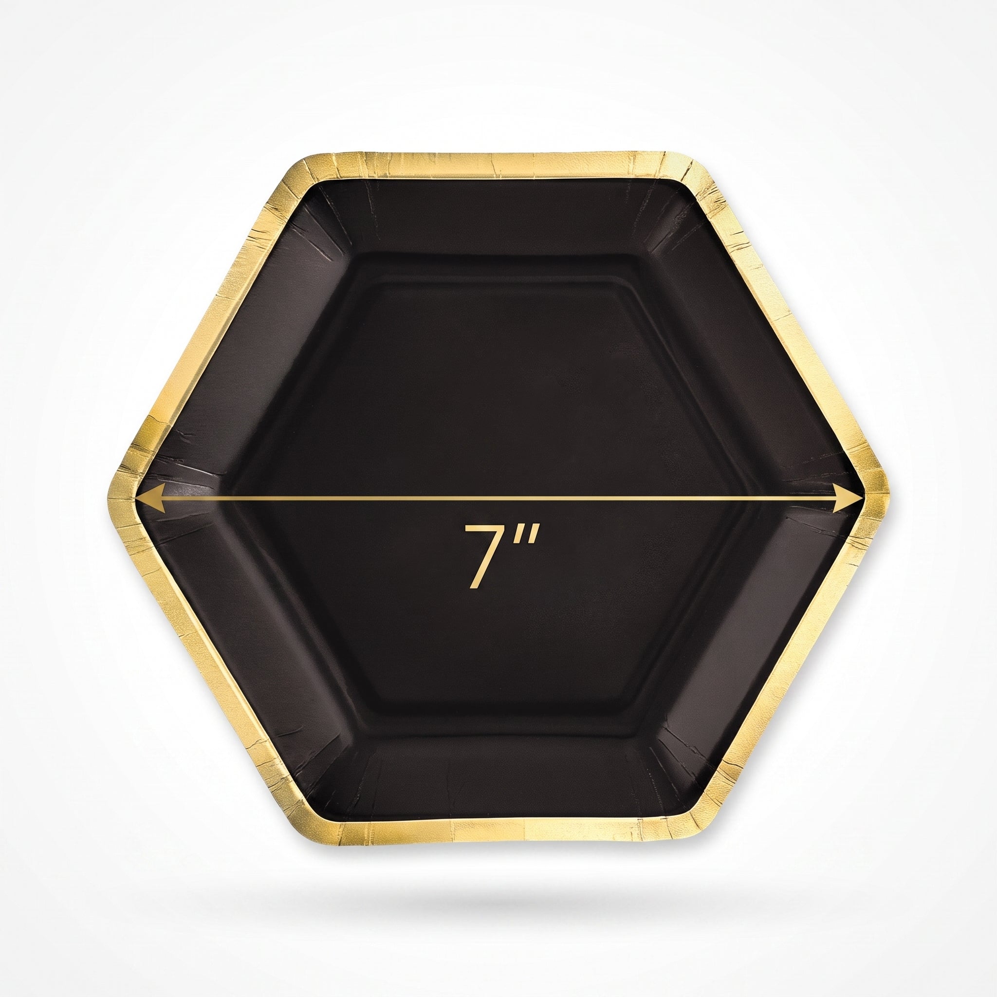 Black Metallic Hexagon 7" Appetizer Plates
