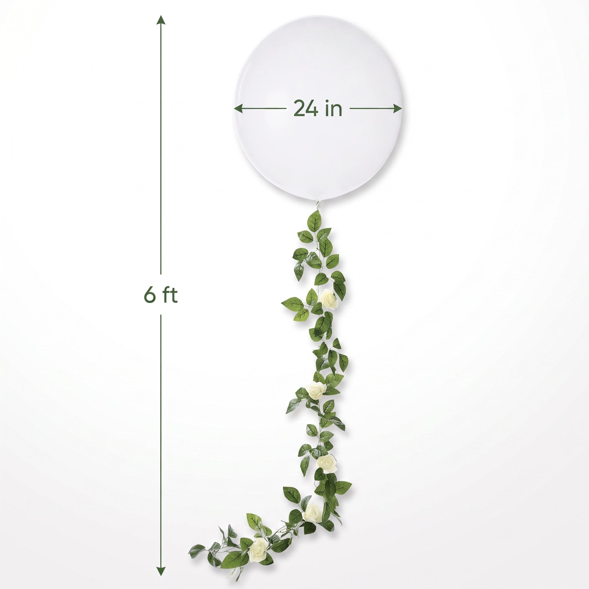 Elegant Floral Balloon Tail Accessory, 6-ft