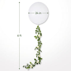 Elegant Floral Balloon Tail Accessory, 6-ft