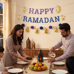"Happy Ramadan" Letter Banner Kit with Mini Garland