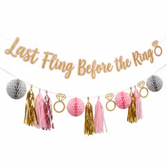 Glitter "Last Fling Before the Ring" Banner Decoration - 2 Pack