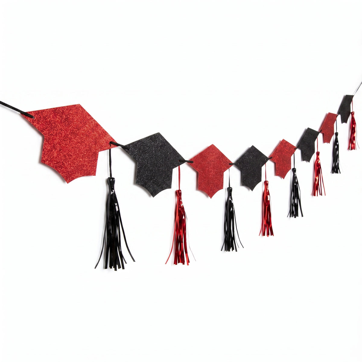 Red Grad Cap Tassel Banner - 12 In.