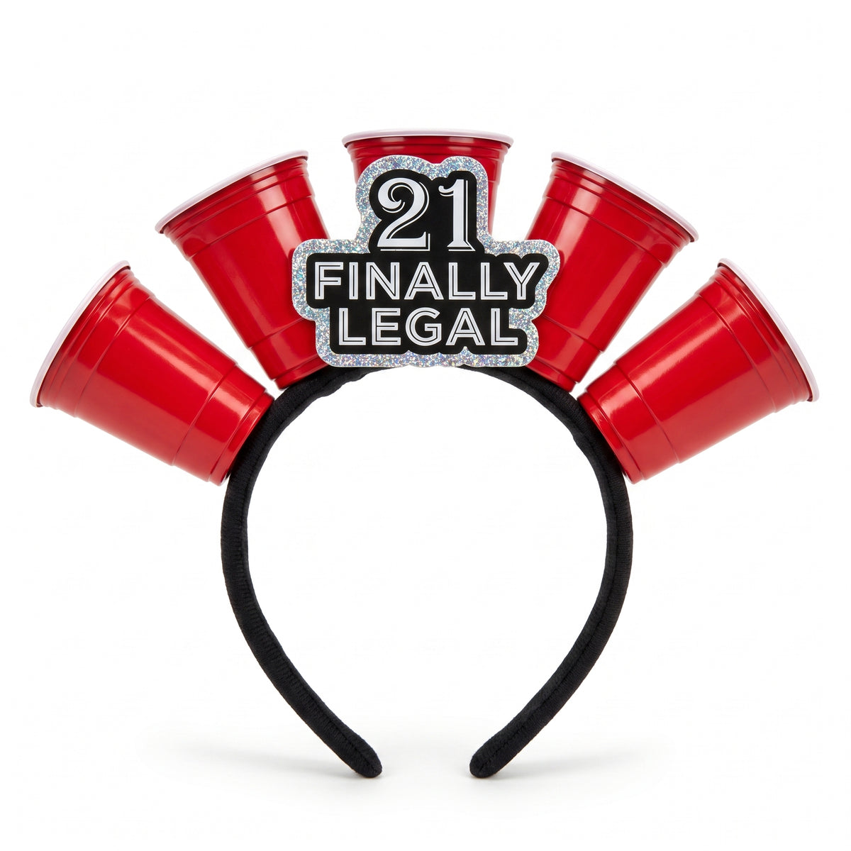 Finally 21 Headband with Shot Glass